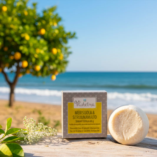 Vuohelma Shampoopala: Merisuola &amp; Sitruunamaito