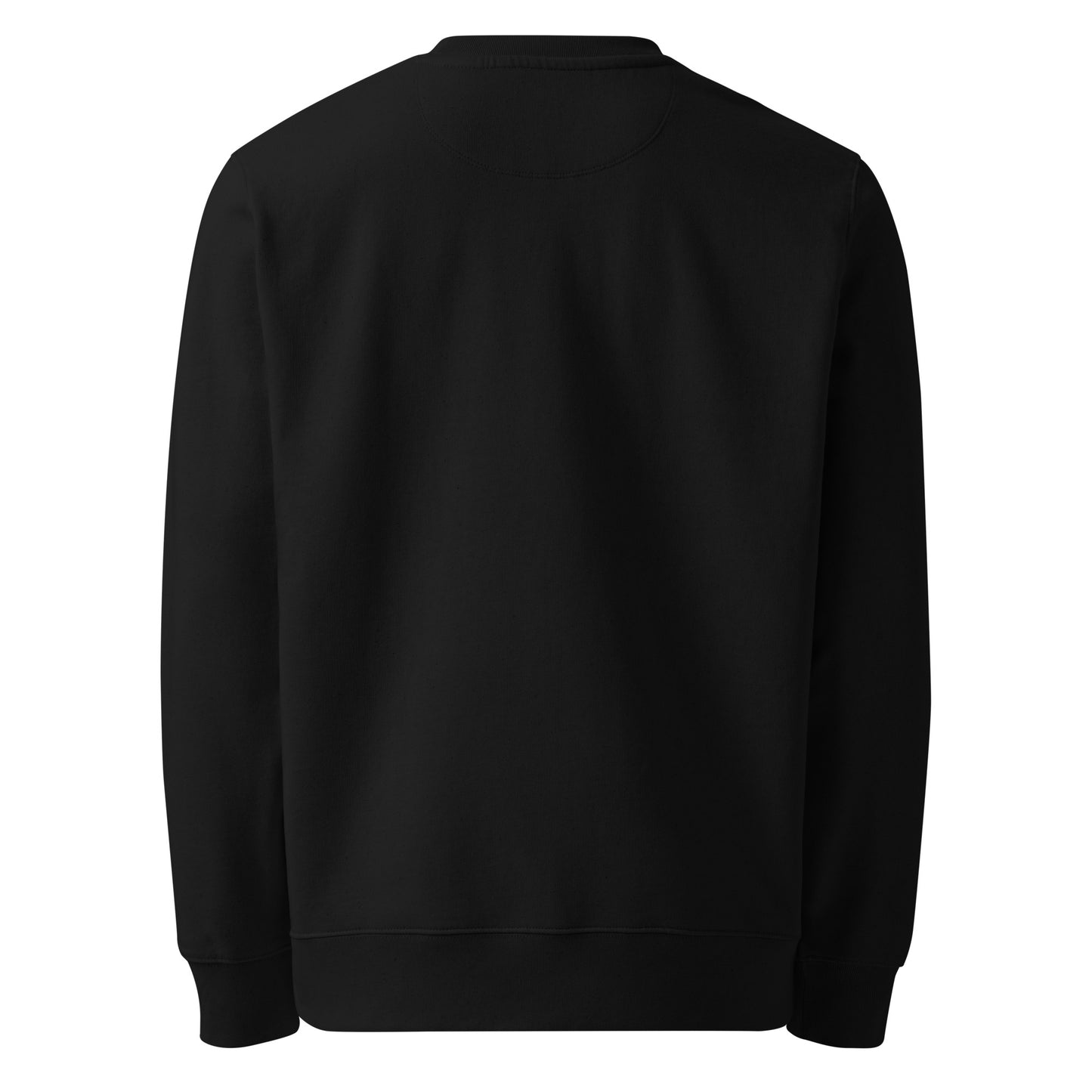 Back view of the black Novapuro Starlit Bear organic cotton sweatshirt.