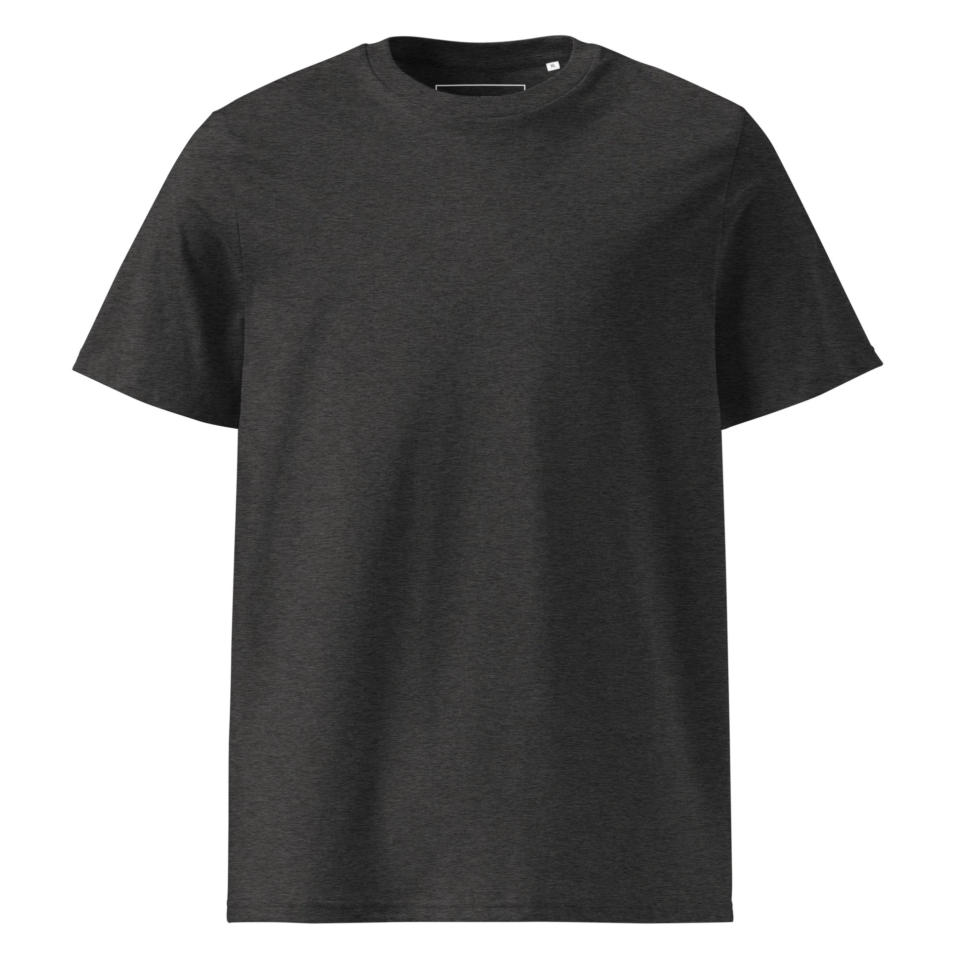 Front view of the minimalist black organic cotton t-shirt from the Niko Laurila x Novapuro collaboration