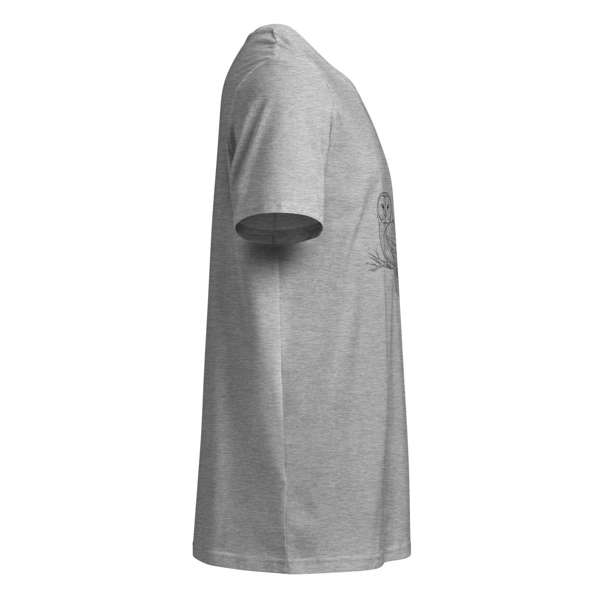 Back view of the premium unisex organic cotton mid-light tee in heather grey, designed for sustainable fashion.