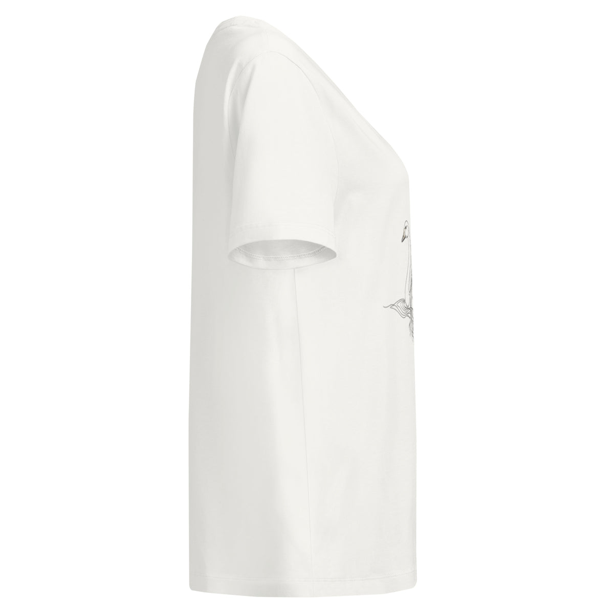Back view of the premium women's organic cotton ribbed neck tee, designed for flattering and sustainable fashion.