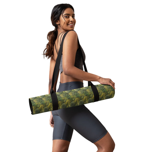Novapuro Forest Floor Natural Rubber Yoga Mat. Eco-friendly non-slip exercise mat with nature-inspired design. Perfect for grounding yoga practice.